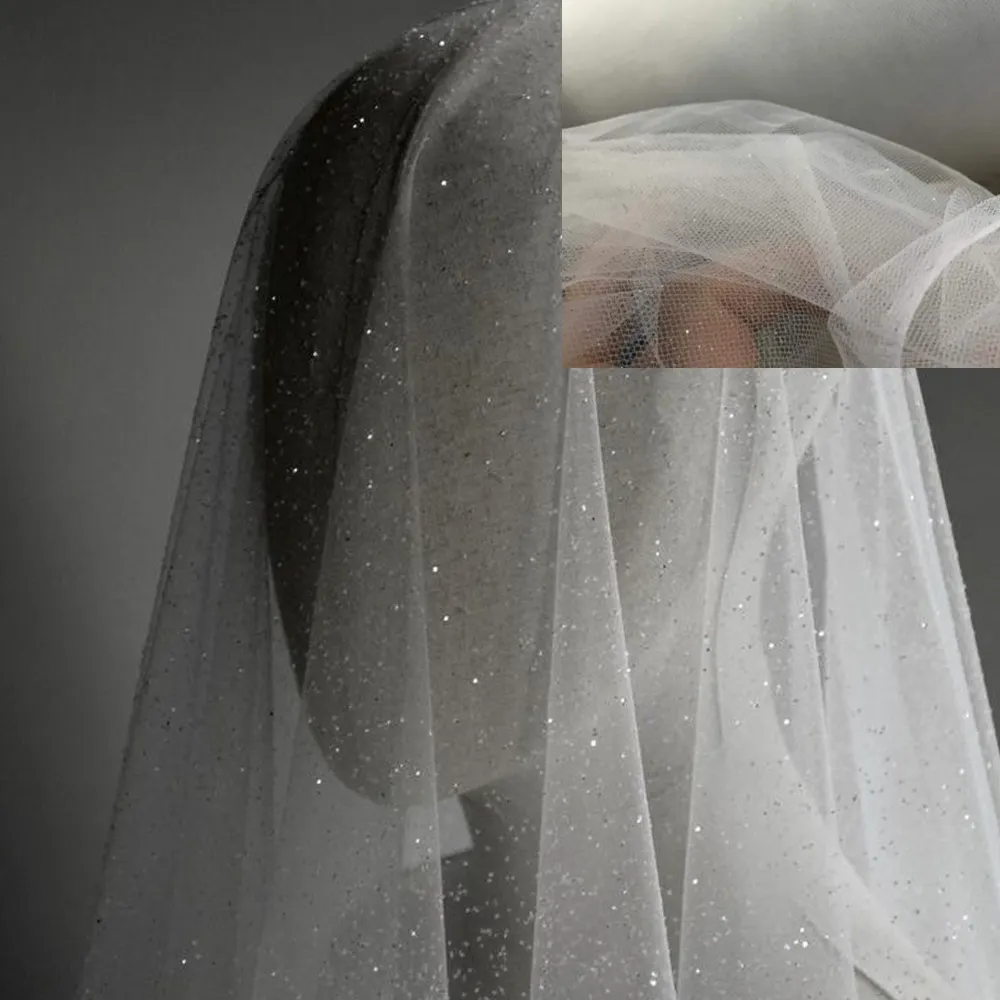 L13 Wedding Veil Light Weight Few Glitters Tulle Custom Made Veil One Layer 3m Without Comb