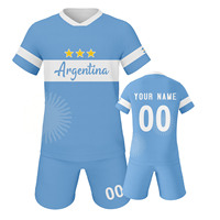Conjunto de Uniforme de Fútbol Infantil Personalizado para la Copa Mundial 2026, 100% Poliéster, Cuello en V, Manga Corta, Secado Rápido, Transpirable, Venta al Por Mayor, Unisex