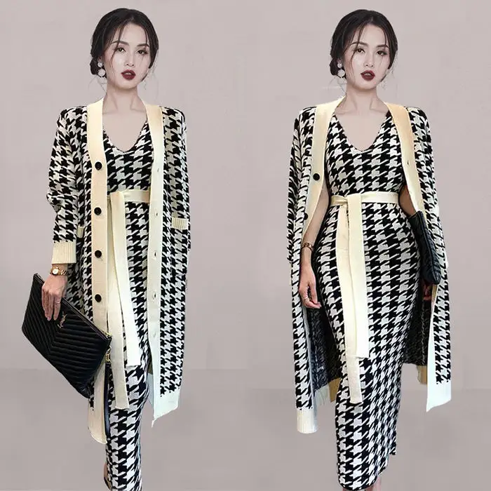dresses women lady elegant clothing Knitted Sweater american vestido wholesale fashion designer vintage guangzhou manufacturer