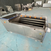 Uitstekende Kwaliteit Roestvrij Staal Frietjes Aardappel Schoonmaken Wassen Peeling Snijmachine Hoge Efficiëntie Voor Groente