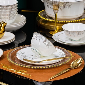 Service de table en céramique de Jingdezhen, style européen, ensemble de bols et assiettes, vaisselle domestique en porcelaine fine, cadeau en porcelaine fine, vente en gros, nouveau bol cadeau en porcelaine fine - Product Image 2