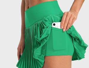 Faldas Plisadas de Golf con Shorts Integrados 2 en 1 al por Mayor Personalizadas de Tela Fresca y Cintura Alta con Bolsillo Lateral para Ropa Deportiva y de Tenis - Product Image 5