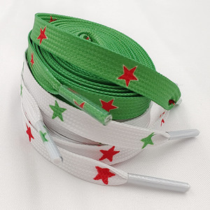 Lacets de chaussures imprimés par sublimation, logo personnalisé, lacets plats en polyester colorés pour baskets et chaussures - Product Image 2