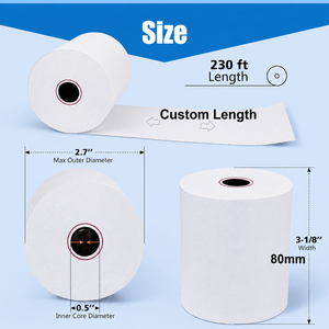 Rollo de Papel Térmico Preimpreso para Caja Registradora de 80x80 mm – Papel de Recibo Térmico Directo OEM de la Marca LXF para Cajeros Automáticos, Terminales Punto de Venta, ECR Pri - Product Image 6