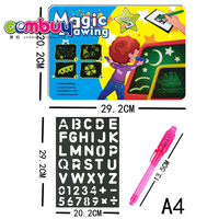 Jouet cadeau de peinture magique fluorescente, tableau de dessin lumineux A4