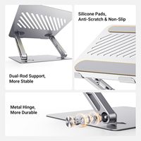 UGREEN Support d'ordinateur portable, support réglable pour ordinateur portable avec évent, support ergonomique pliable pour ordinateur portable