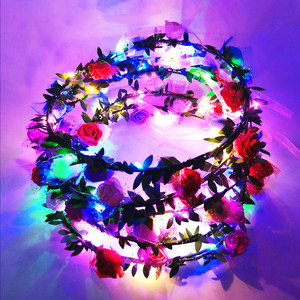 <span class=keywords><strong>Accessoires</strong></span> de cheveux <span class=keywords><strong>pas</strong></span> chers pour fête, couronne de fleurs en plastique LED, bandeau lumineux pour fête nuptiale, cadeaux pour demoiselles d'honneur - Product Image 5