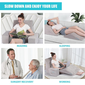 Du Babo Orthopedic Bed <b>Wedge</b> Pillow <b>Set</b> Memory Foam Triangle Shape Pain Relief Cushions For Leg Support And Postoperative - Product Image 4