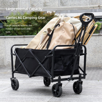 Chariot de plage pliable robuste grande capacité, chariot utilitaire pliable, chariot d'extérieur portable pour jardin, camping, shopping, OEM