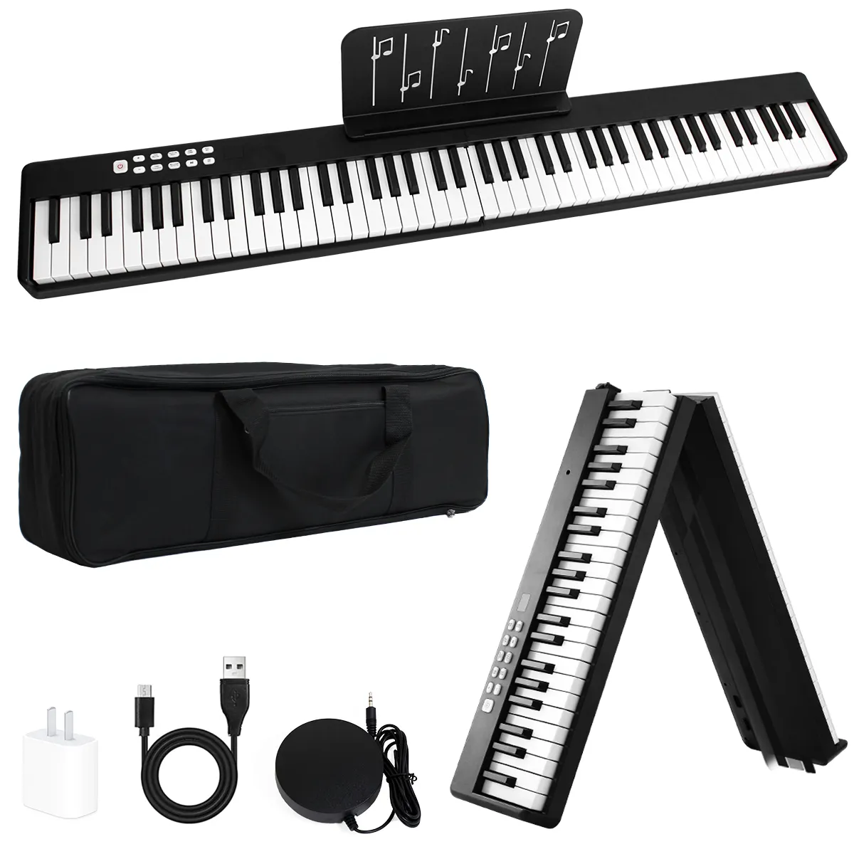 악기 디지털 피아노 접이식 휴대용 전자 피아노 88 키 키보드