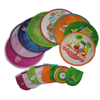 Disco Volador Plegable y Abanico Plegable Personalizados Beckon, Blancos, Redondos, para Sublimación, con Bolsa Pequeña para Regalos DIY