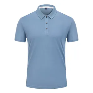 Camiseta masculina com secagem rápida, camiseta polo de secagem rápida e completa, de 100% poliéster, para esportes de golfe