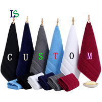 Serviette en coton personnalisée avec logo, 30*30cm, 35*35cm, petite serviette carrée jaune, bleue, blanche, cadeau, visage, main, marron, pour la beauté et le spa