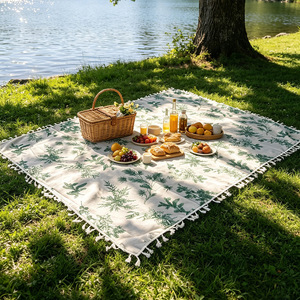 Label Europe Geometric Custom Picnic Throw Blanket Camping Gear Sofa Aesthetic Modern Woven Throw For Outdoor
