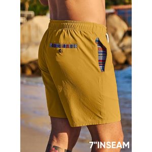 กางเกงขาสั้นชายหาดและกางเกงว่ายน้ำแบบนุ่มสำหรับผู้ชาย - Product Image 5