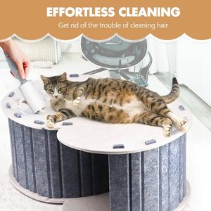 Portable Eco-Friendly Felt Pet House Foldable Donut <b>Cat</b> <b>Bed</b> with Round Peekaboo <b>Tunnel</b> Hideaway Cave for Multiple <b>Cats</b> - Product Image 3