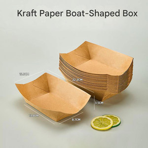 Assiette jetable personnalisée en papier kraft pour barbecue, sushis, desserts, gâteaux, idéale pour pique-nique et fêtes d'anniversaire - Product Image 2