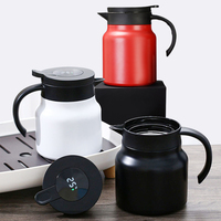 Théière isotherme intelligente isolée en acier inoxydable Affichage de la température Bouilloire à café pour thé fait maison avec écran LED