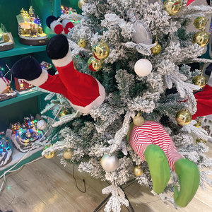 Elfos de Navidad pierna árbol colgante balanceo elfos pierna árbol de Navidad Topper guirnalda eléctrica felpa pierna árbol de Navidad fiesta decoración del hogar - Product Image 1