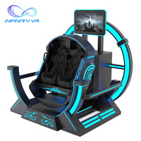 Simulador de Realidad Virtual de Montaña Rusa de 360 Grados con Dos Asientos, Máquina de Realidad Virtual 9D con Gafas de Realidad Virtual 3D