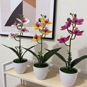 Orchidée Phalaenopsis Artificielle Paulon, 31 cm de haut, pot rond, décoration intérieure, plante en plastique, bonsaï, décoration de la maison - Product Image 1