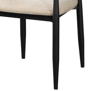 Fauteuil moderne à dossier ouvert beige et noir pour la maison, le bureau, le salon, la salle à manger ou le café, fabriqué en tissu durable - Product Image 6