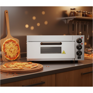 Forno Elettrico Professionale per <span class=keywords><strong>Pizza</strong></span> da Panificio, Monostrato, da Incasso, con Funzione Tostatura Superiore e Timer - Product Image 2
