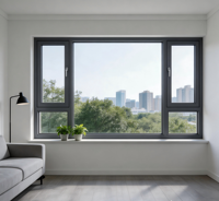 Ventanas Abatibles de Aluminio Resistentes a Impactos con Malla de Seguridad, Aislamiento Acústico y Rotura Térmica, Doble Acristalamiento para Villas