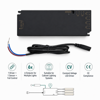 Driver LED ultra-plat pour éclairage de placard, entrée 110V, sortie 0-100W, dimmable Triac, boîtier plastique, 6 ports, encastré LC128-36-21