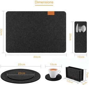 Set de napperons en feutre lavable et résistant à la chaleur 18 + <span class=keywords><strong>3</strong></span> avec sous-verres, sacs à <span class=keywords><strong>couverts</strong></span>, tapis décoratif - Product Image 3