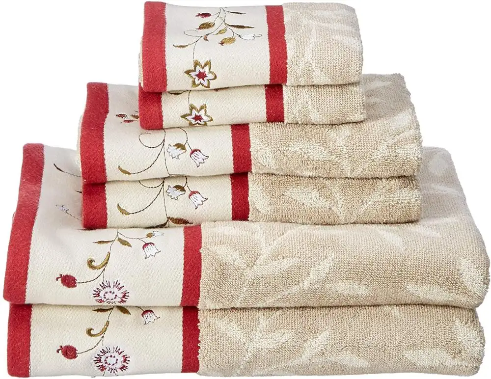 Bộ 6 Chiếc Khăn Tắm Tùy Chỉnh Khăn Tắm 100% Cotton Nhuộm