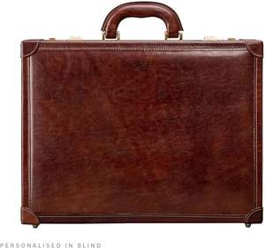 ヴィンテージシンプルイタリアンスタイルハンドメイドレザーブリーフケースバッグハードマネージャーブリーフケース - Product Image 6