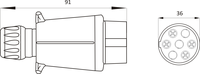 ANKA Nouveau connecteur de remorque en plastique 12V ISO1724 à 7 broches et type de connexion rapide pour remorque