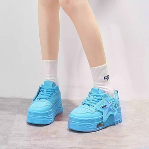 <span class=keywords><strong>Scarpe</strong></span> <span class=keywords><strong>Alte</strong></span> da <span class=keywords><strong>Donna</strong></span> di Tendenza Nuova Collezione Primavera 2025 con Suola Spessa Rialzata Popolari Casual <span class=keywords><strong>Sportive</strong></span> con Lacci e Stella - Product Image 4