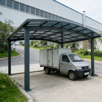 Abri double pour voiture préfabriqué facile à assembler, en alliage d'aluminium électrophorétique, imperméable, pour extérieur, pour villa, OEM ODM
