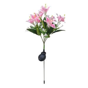 Solaire Étanche IP65 Petit 7 Tête Lily Pelouse Jardin LED <span class=keywords><strong>Lampadaire</strong></span> pour Mariage <span class=keywords><strong>Extérieur</strong></span> Fleur Artificielle Ornement - Product Image 5