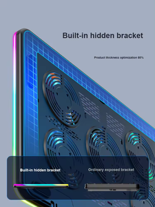 Tuyệt vời ROC Hot người bán RGB ánh sáng hiệu ứng chơi game gấp máy tính xách tay Cooler đứng hiệu suất cao Máy tính xách tay làm mát miếng đệm - Product Image 2