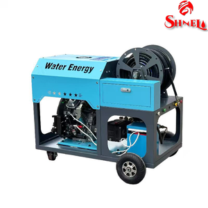 Nueva Hidrolimpiadora de Alcantarillado a Gasolina con Control Remoto, Agua Fría, 200 bar, 70 L/min, 18.49 GPM, Móvil con Carro, 36 HP, con Enrollador de Manguera - Product Image 1