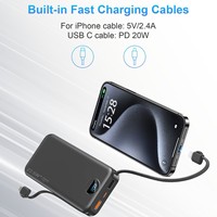 12000mAh Li-Polimer Pil Güç Bankası, Dahili AC Priz, LED Ekran, Type-C Arayüz, Çift Kablo ve 22.5W Hızlı Şarj Adaptörü