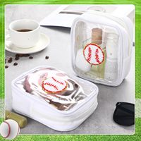 Sac de toilette JOYSUN en PVC transparent brodé avec des lettres, pour softball et baseball, grande capacité, sac de rangement, sac de voyage