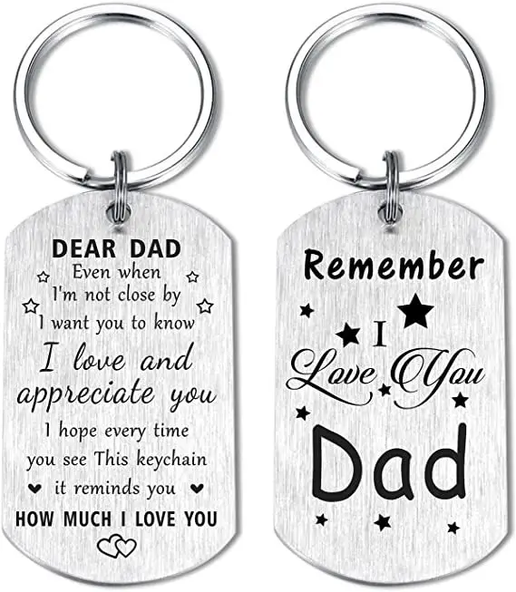 Father's Day keychain gift for parents I Love You Metal Key chains Mother's Day Key ring Gifts Birthday Present DAD MOM Keychain
