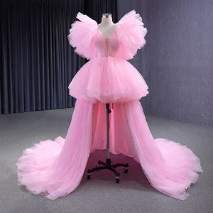 Jancember 222131 Chic Short <b>Pink</b> Evening Women's Gowns <b>Dresses</b> With Train - Product Image 1