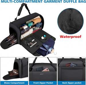 Free Sample <b>Garment</b> <b>Bag</b> Carry on Convertible Travel Duffel <b>Bag</b> with Shoe Pouch Weekender <b>Bag</b> for Women Men - Product Image 3