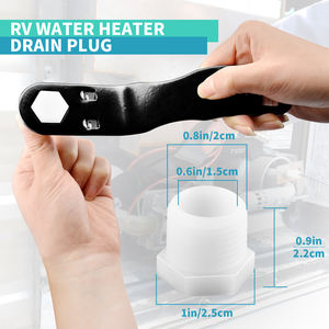 Kit de Llave y Tapón de Drenaje para Calentador de Agua de RV con Varilla de Ánodo, <span class=keywords><strong>Accesorios</strong></span> de Repuesto Completos para el Mantenimiento de Calentadores de Agua de Autocaravanas - Product Image 4