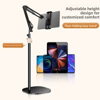 Support de téléphone portable et tablette métallique pour lit, avec bras télescopique articulé, réglable en hauteur et orientable, rétractable, pour diffusion en direct