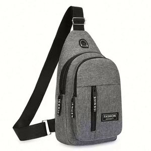 Bolso Bandolera Deportivo Impermeable con Orificio para Auriculares y Logotipo Personalizado, Bolso de Pecho para Hombre - Product Image 4