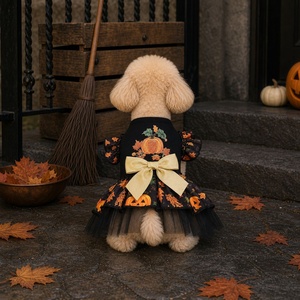 Vestito per Cani Halloween 2026: <span class=keywords><strong>Abito</strong></span> <span class=keywords><strong>da</strong></span> Principessa in Cotone con Fiocco a <span class=keywords><strong>Zucca</strong></span> per Cani, Costume per Cani per le Feste - Product Image 1