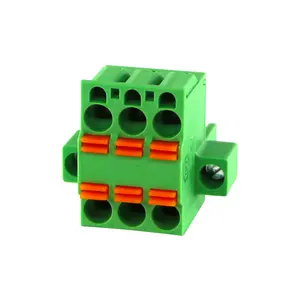 double-level pluggable terminal blocks spring electrical connectors with flange screw socket 5.08mm pitch 12A 320V