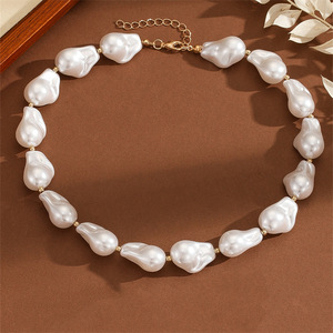 Ensemble de perles baroques en verre au design irrégulier, <span class=keywords><strong>collier</strong></span>, bracelet et boucles d'oreilles polyvalents, accessoires de fête à la mode, vente en gros - Product Image 3