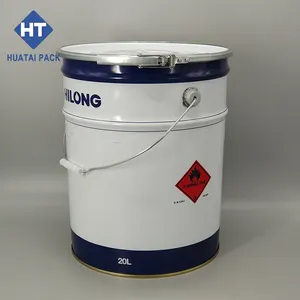 OEM boş 20L teneke/teneke boya kova boyutları ile çember/kilit halkası kapağı